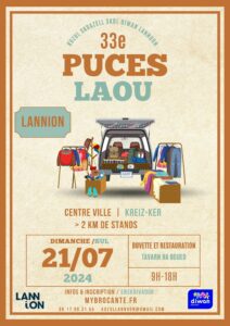 Affiche des puces 2024 diwan lannion